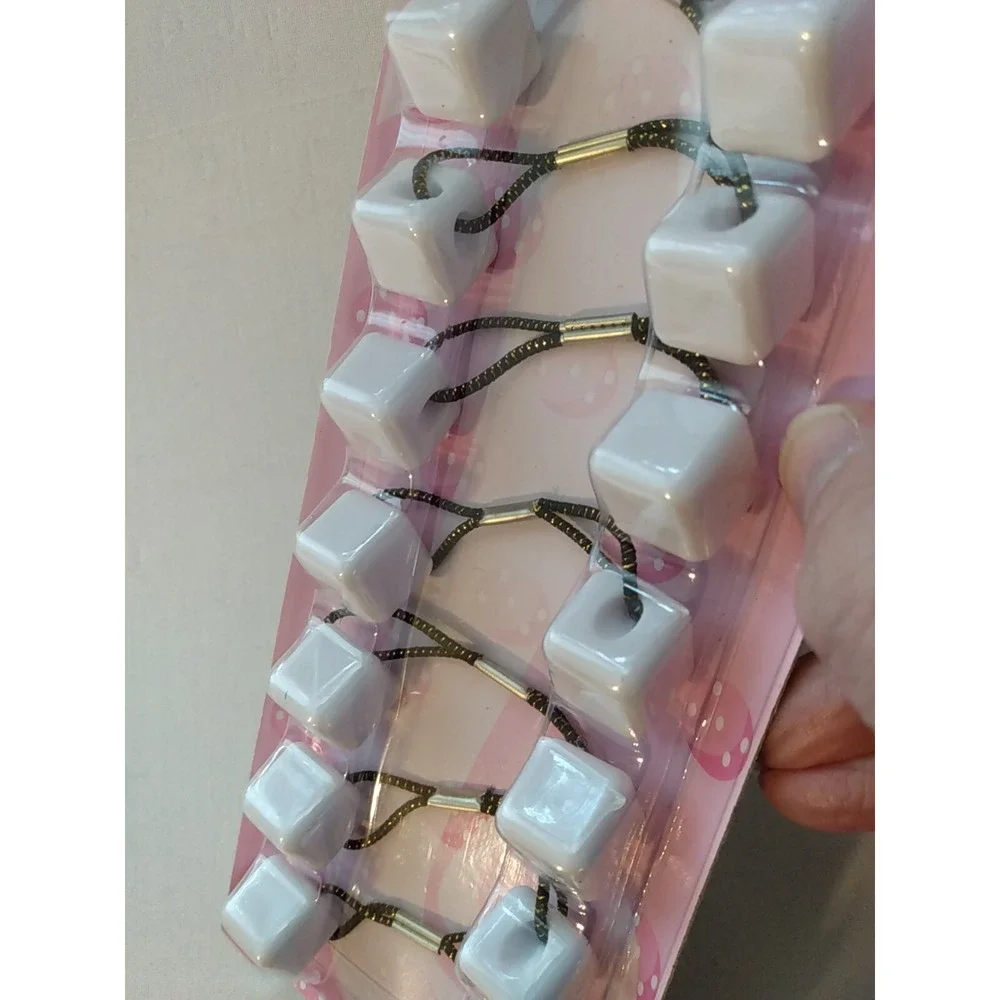 Cheer Square hair ball ELASTIC tie Ball Ponytail Holder Knocker ball Rare Y2k